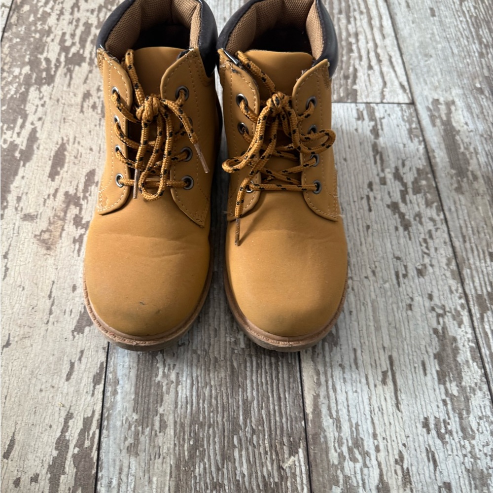 Kids Tan Lace-Up Boots